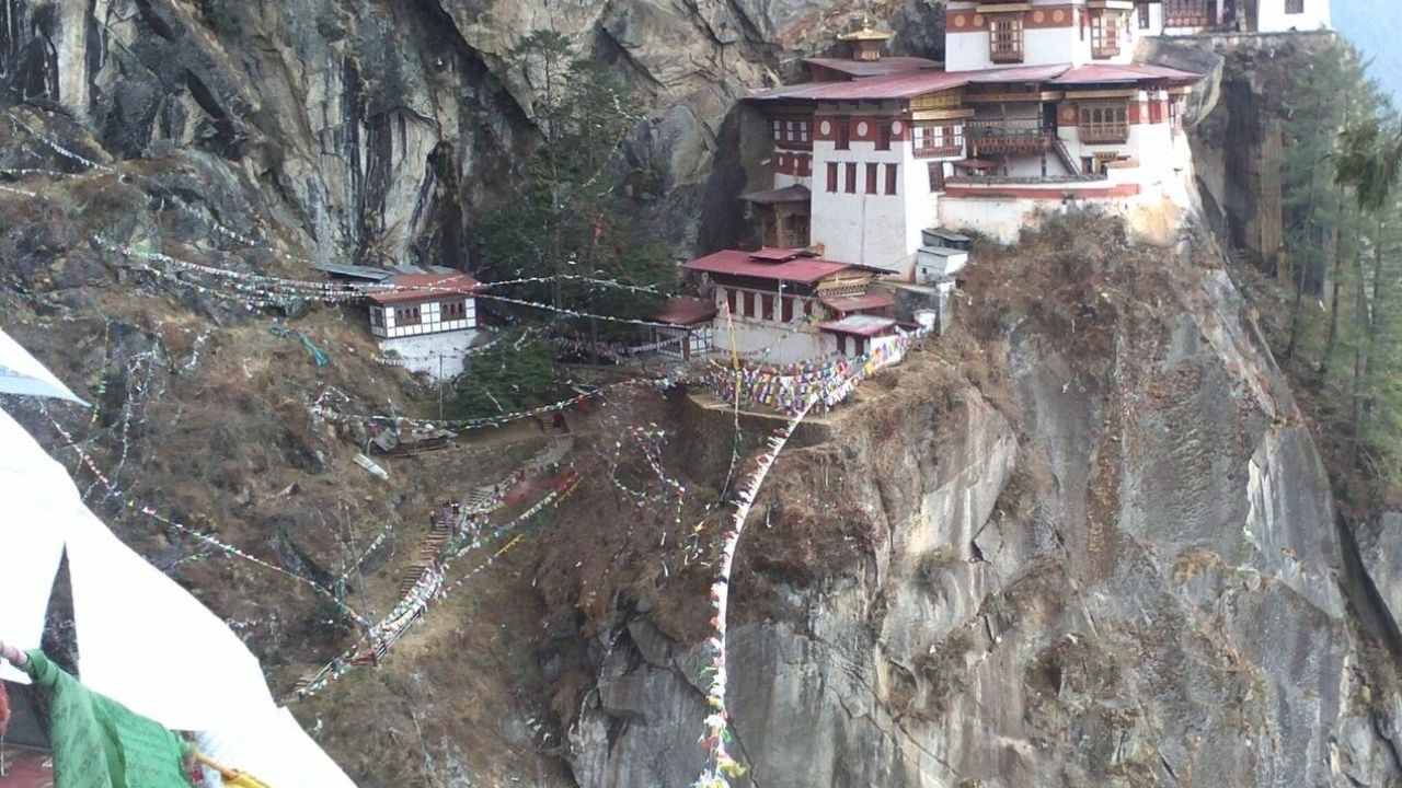 Tiger’s Nest Monastery perched on a cliff above Paro Valley, reached by a scenic forest trek