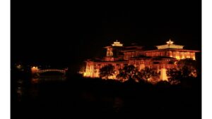 Night view of Punakha Dzong